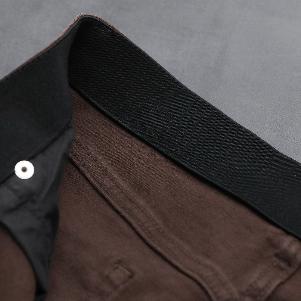 [흐르듯 슬림핏] 엘리든 히든밴딩 와이드 배기핏 일자핏 코튼 데님 팬츠 - 상세 이미지 4