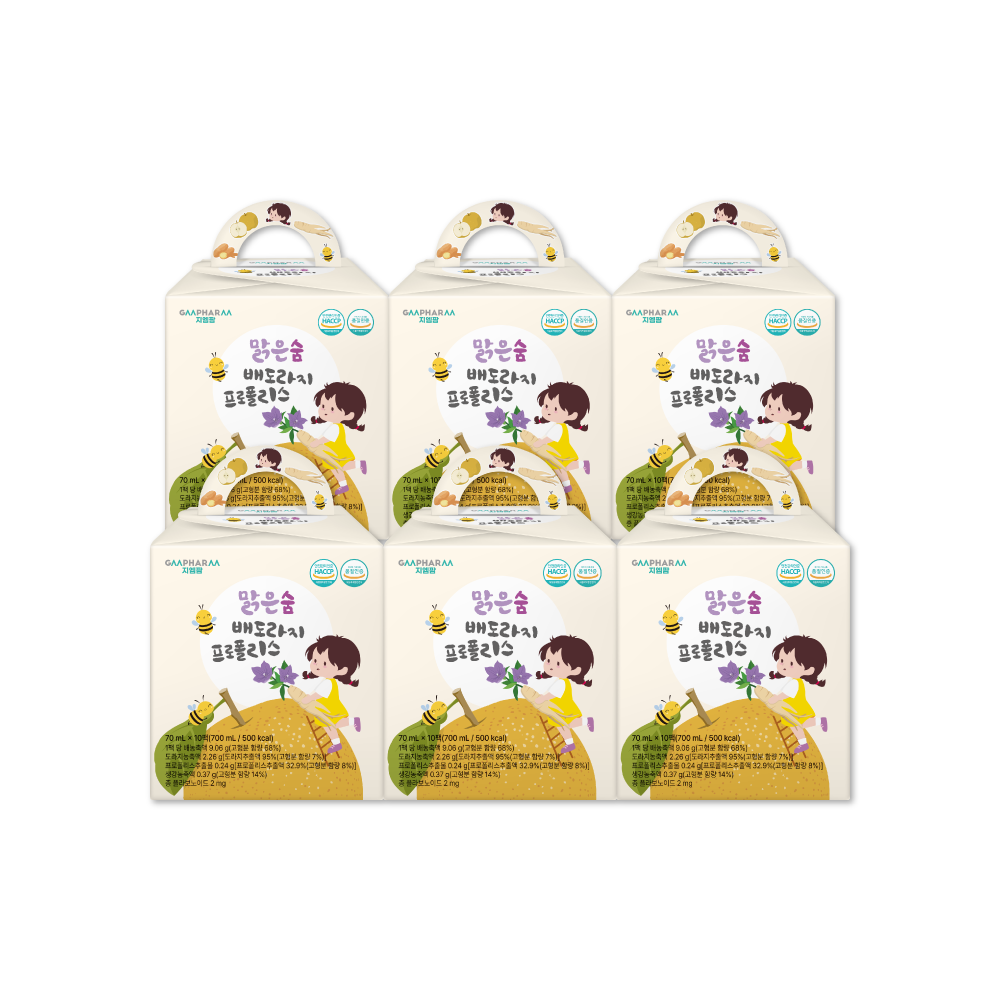 지엠팜 맑은숨 배 도라지 즙 프로폴리스 60포 - 상품 이미지