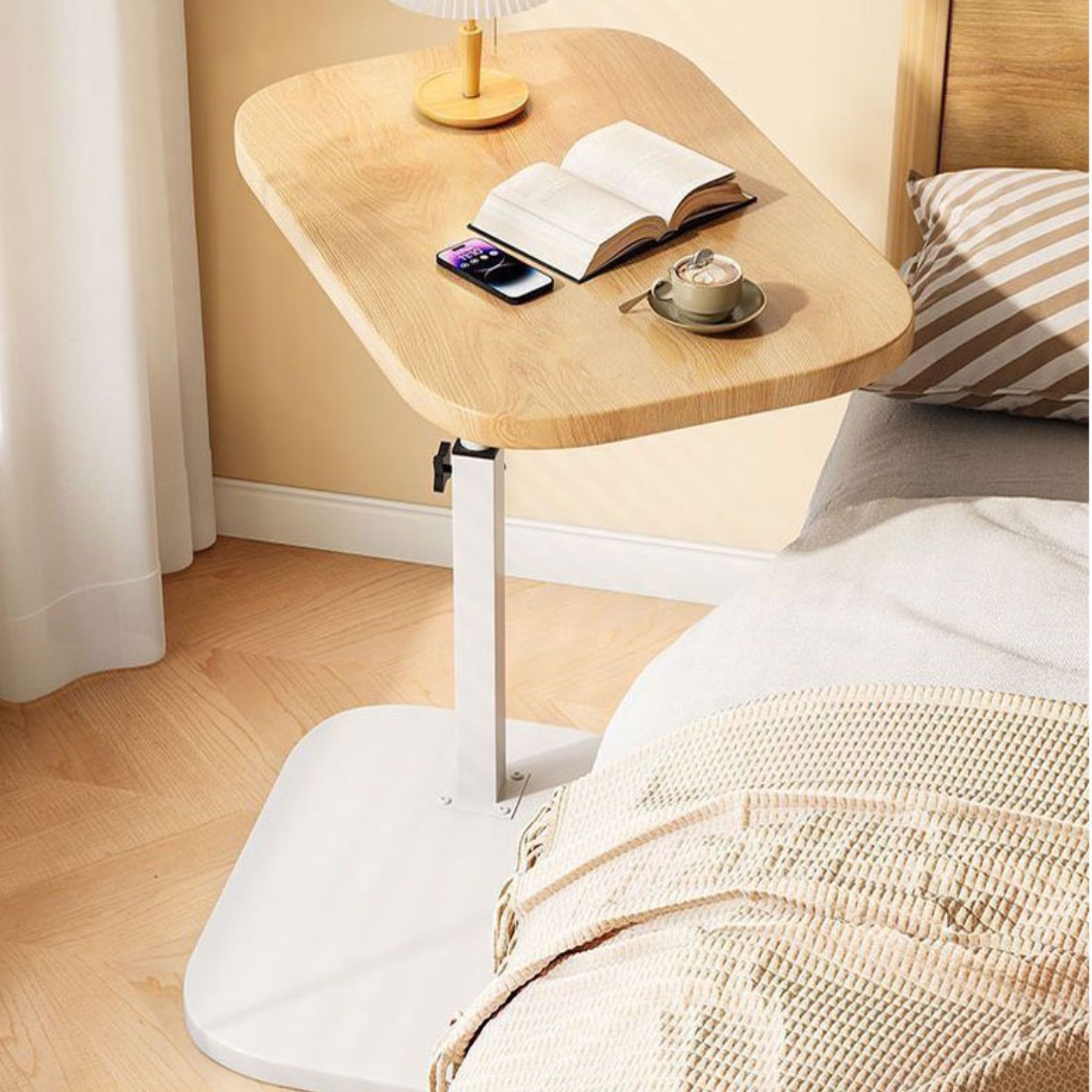 높은 소파 테이블 우드 사각 원목 미니 높은 좌식 테이블