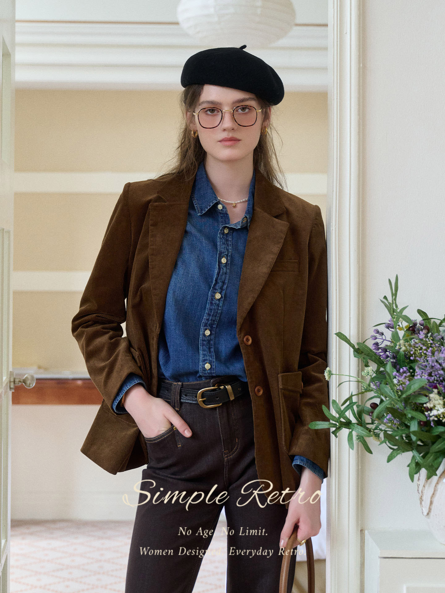 심플레트로 코듀로이 자켓 빈티지 캐주얼 다크브라운 Simple Retro - 상세 이미지 4