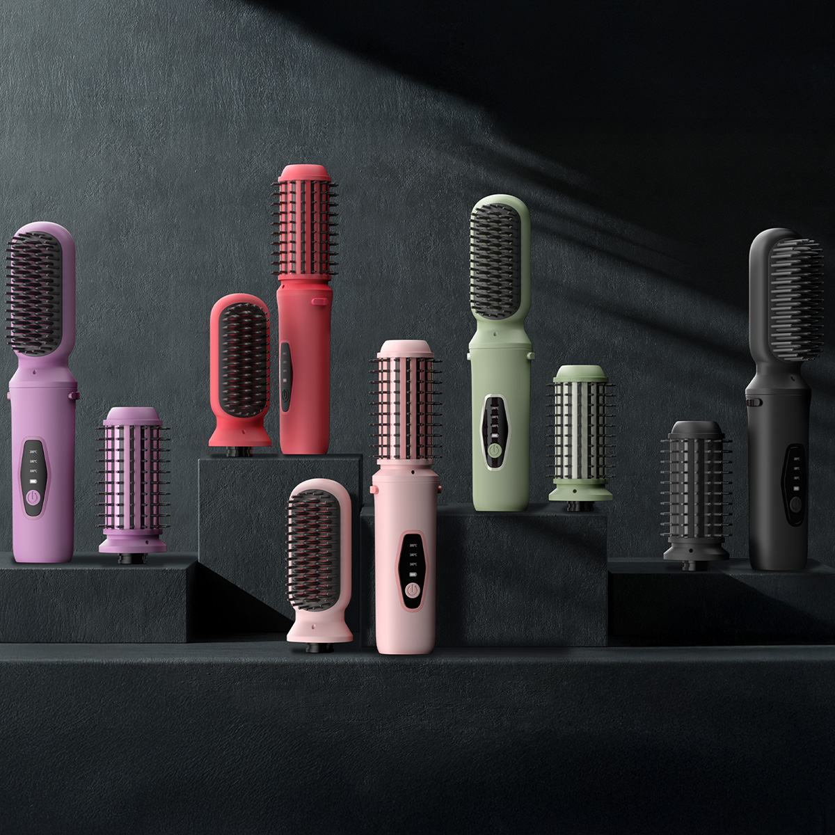 슈틸루스터 휴대용 무선 듀얼 빗 고데기 ST-DWC100