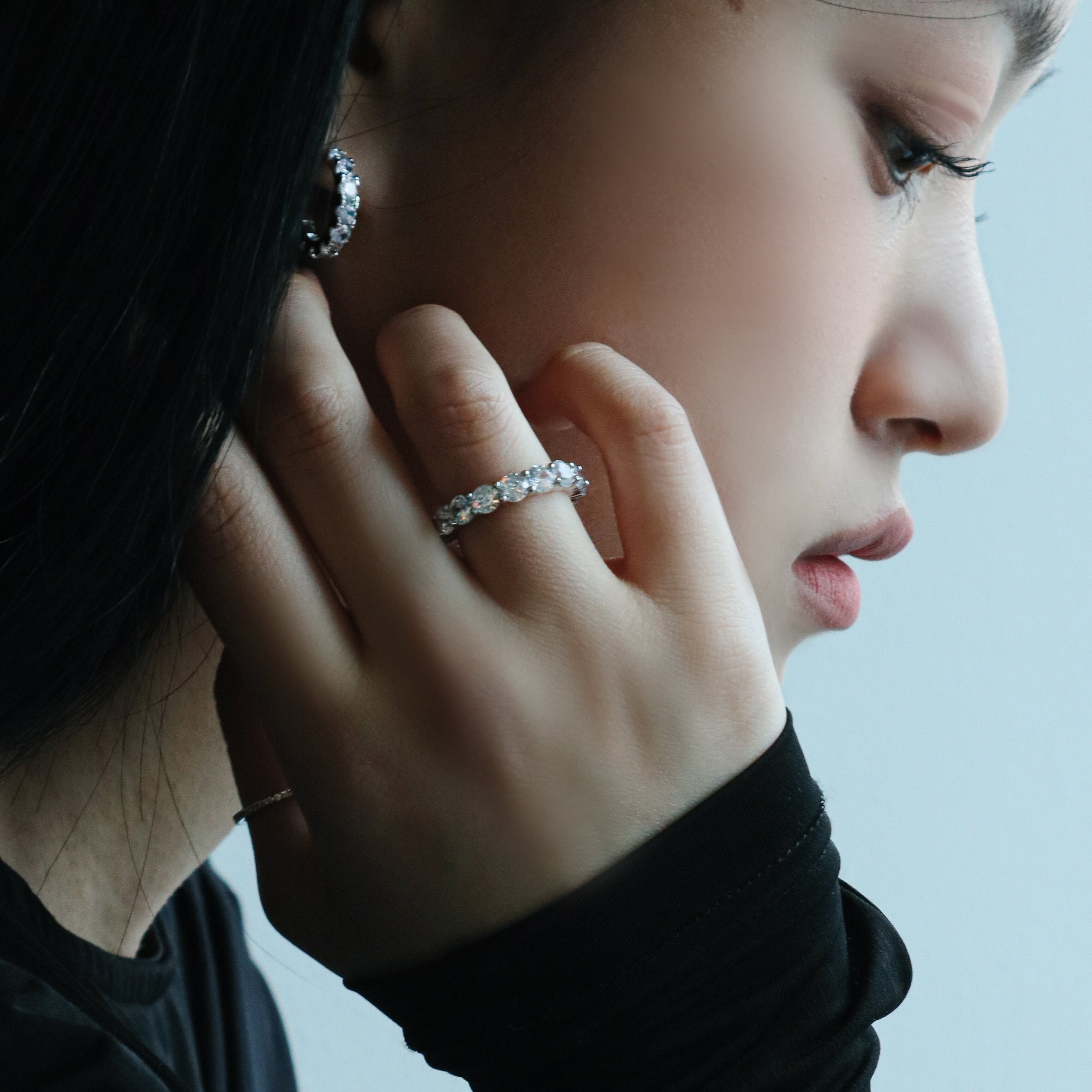 가이드링 4mm 컬러 큐빅 테니스 반지 - 상세 이미지 4