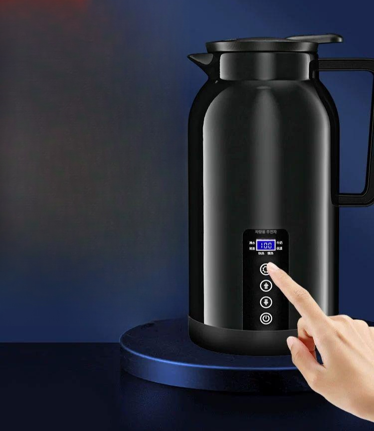화물차커피포트 카포트 대용량 주전자 12v 1.3L 1.7L 12v 범용 클래식블랙 1300ml - 상품 이미지