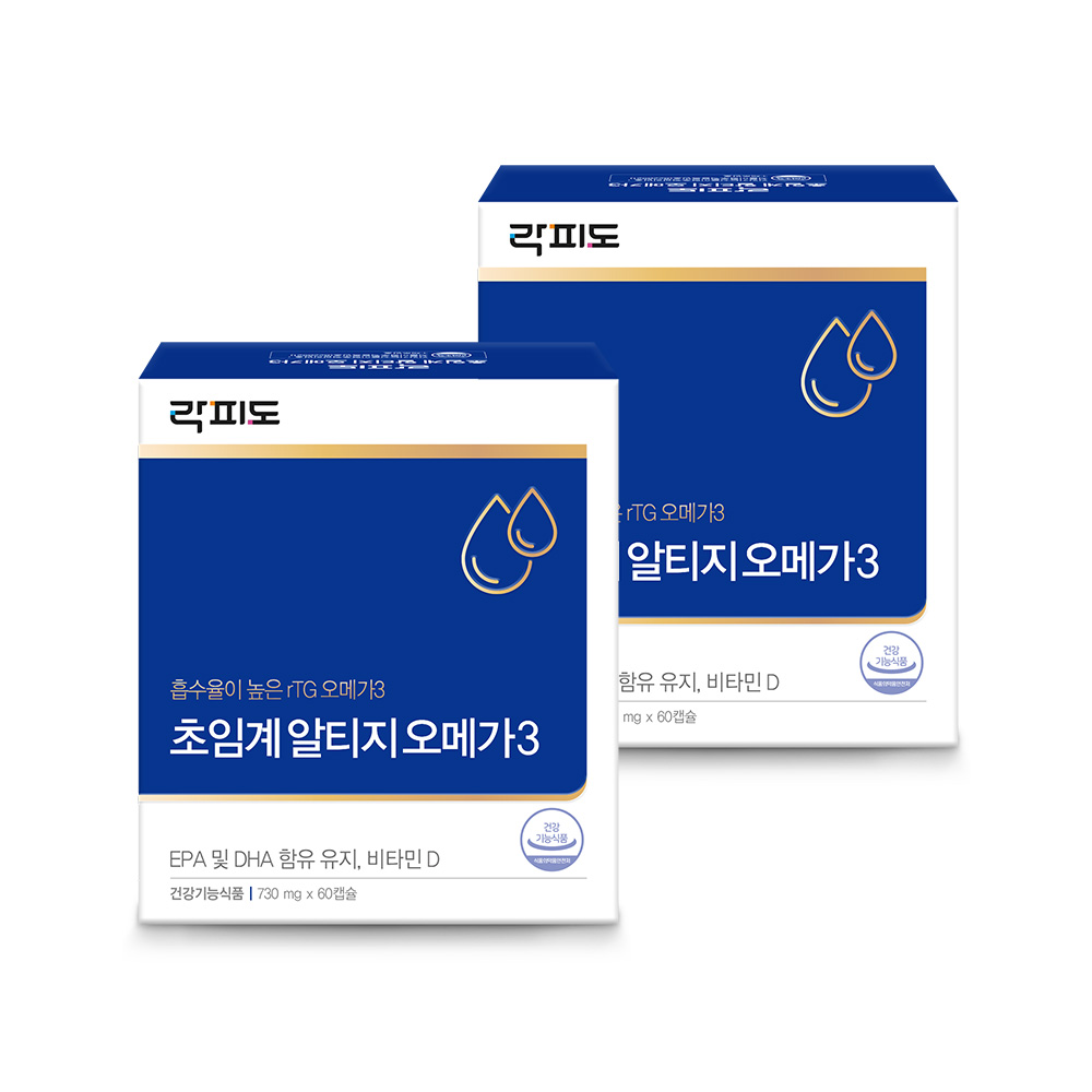 락피도 초임계 알티지 오메가3 · 비타민D 함유 60캡슐, 2개 - 상품 이미지