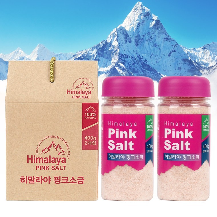 히말라야 핑크소금 선물세트 400g x 2개입 (고운소금) - 상품 이미지