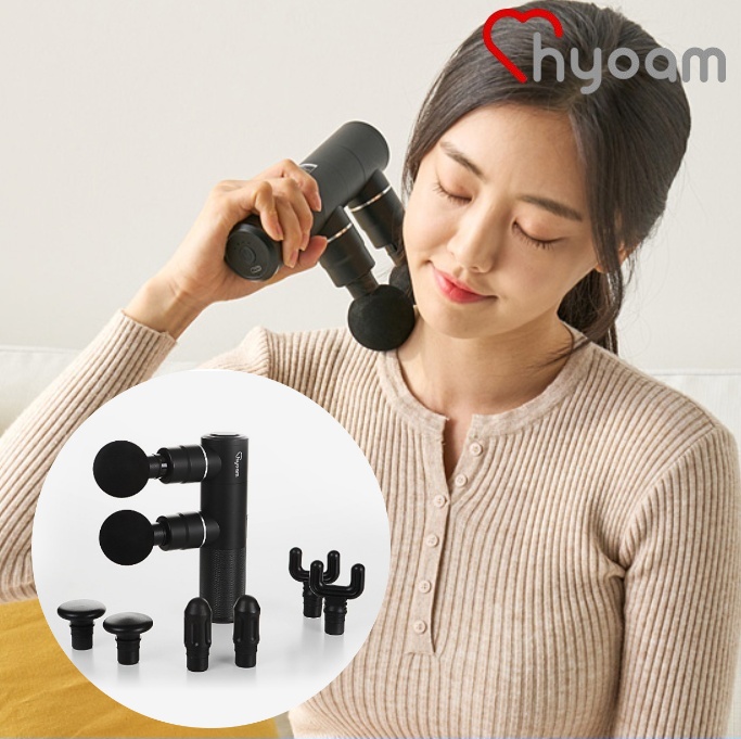 휴대용마사지건 무선 진동 어깨안마기 듀얼 전동마사지건 - 상품 이미지