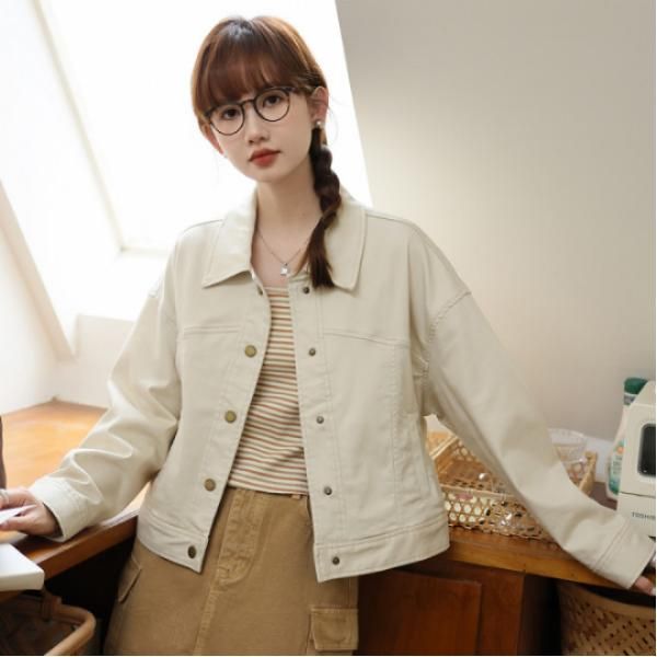 레트로 감성 루즈핏 데님 재킷 여성용 겨울 스타일 양털 안감 포근한 착용감 캐주얼한 매력의 오버핏 디자인 데일리 청자켓