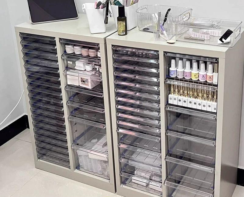 네일 정리함 서류수납함 A3 용지 문서 서류 파일 수납함 정리대 서류서랍 서류보관함 1.4mm 그레이화이트 27단 4+8cm - 상품 이미지