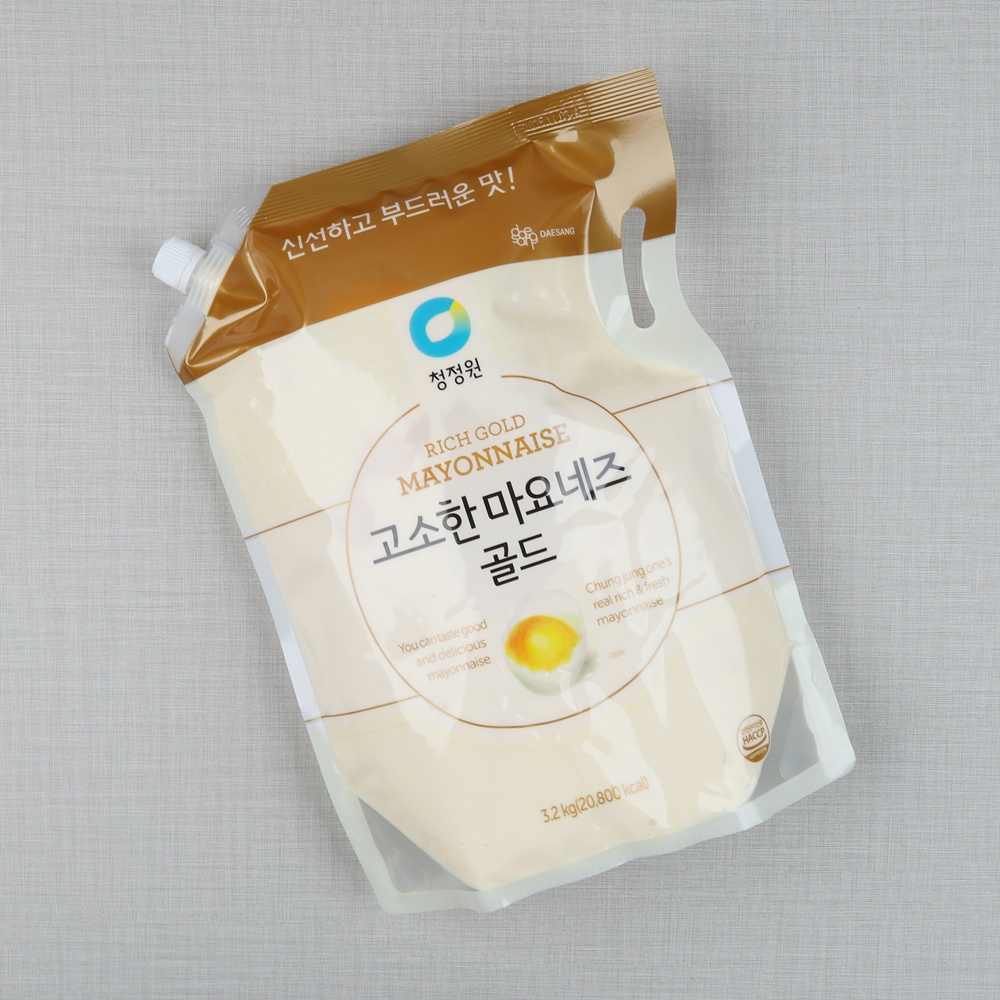 청정원 마요네즈 업소용 고소한 마요네스 골드 스파우트팩 3.2kg, 1개 - 상품 이미지