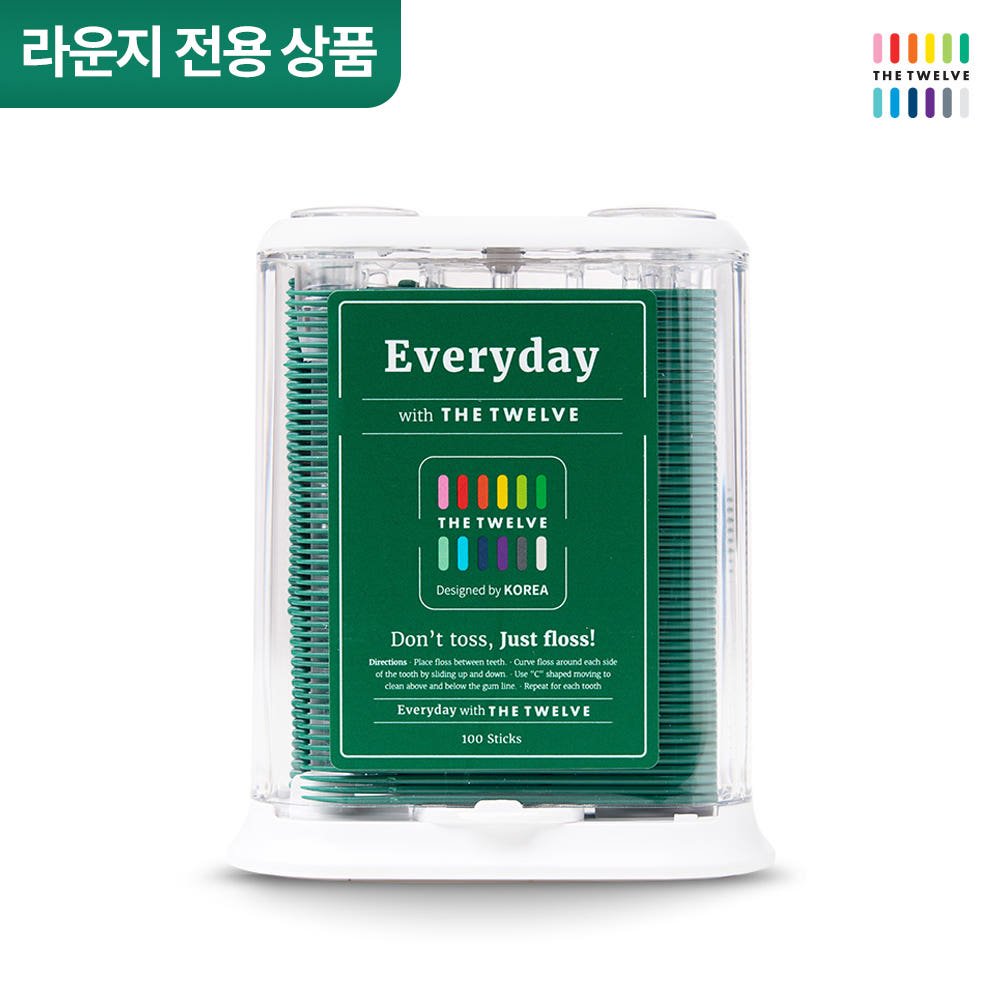 [라운지전용] 더트웰브 성인 치실 디스펜서형 100P 일회용 y형 케이스 제품 이미지