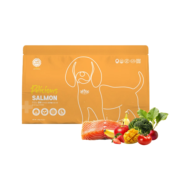 [샘플5개증정] 엘릿 엘리트 유기농 인증사료 안전한 강아지사료 연어, 1.6kg, 1개