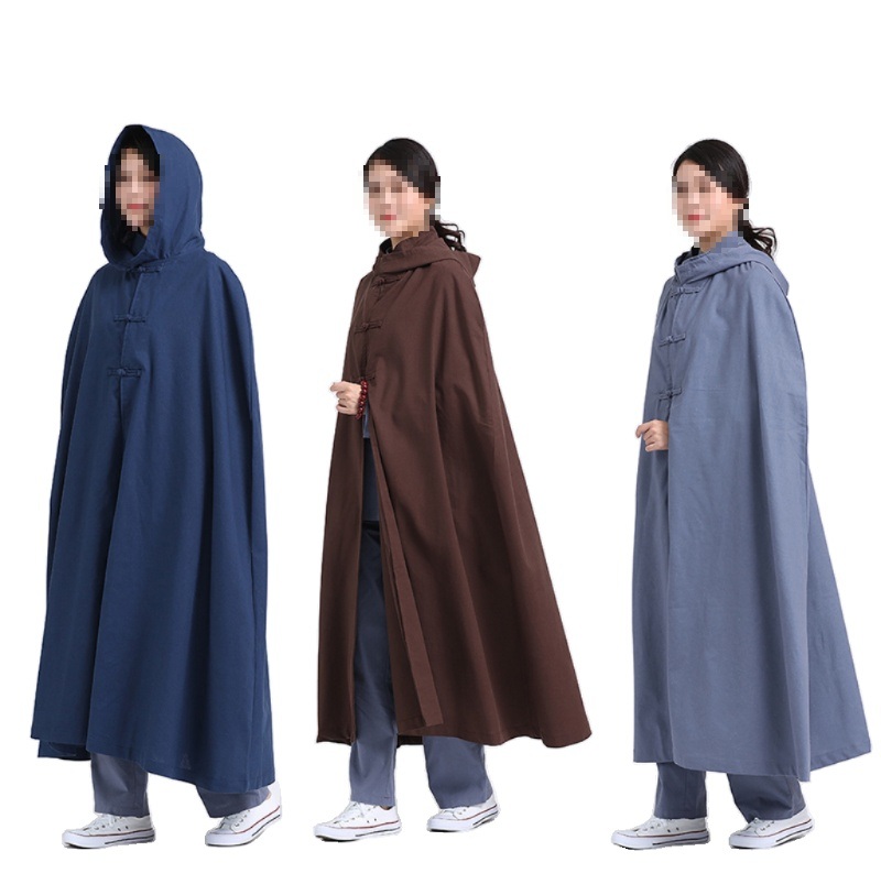 할로윈 마법사 의상 후드 모자 분장 중세 마녀 파티 코스튬 코스프레 세트 회색 120CM - 상품 이미지