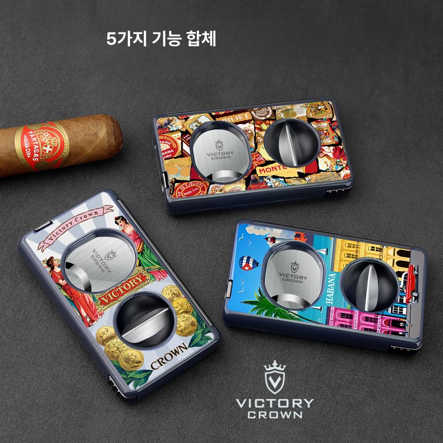 시가커터 세트 다기능 커터 플랫 V넥 가위 시가 홀 크라운 - 상세 이미지 3