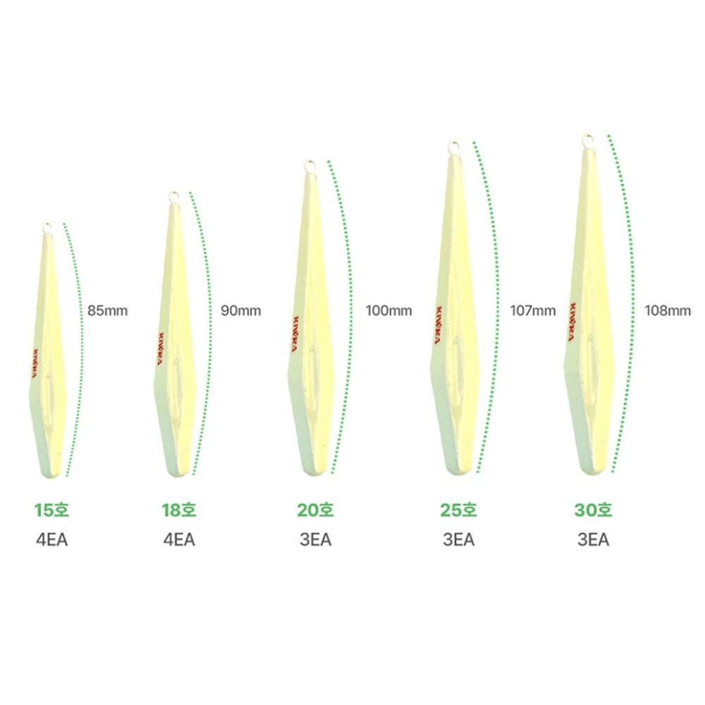 키우라 오모지그 주꾸미 갑오징어 고리 다운샷 낚시 야광 봉돌 추 싱커 30호, 3개입, 1개 - 상세 이미지 2