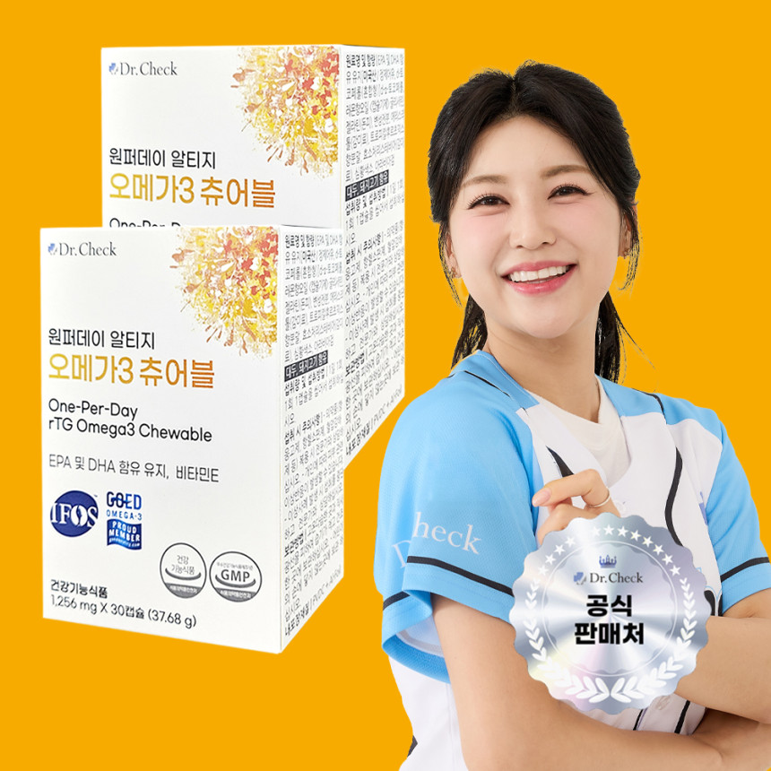 닥터체크 원퍼데이 알티지 오메가3 츄어블 30캡슐, 2개