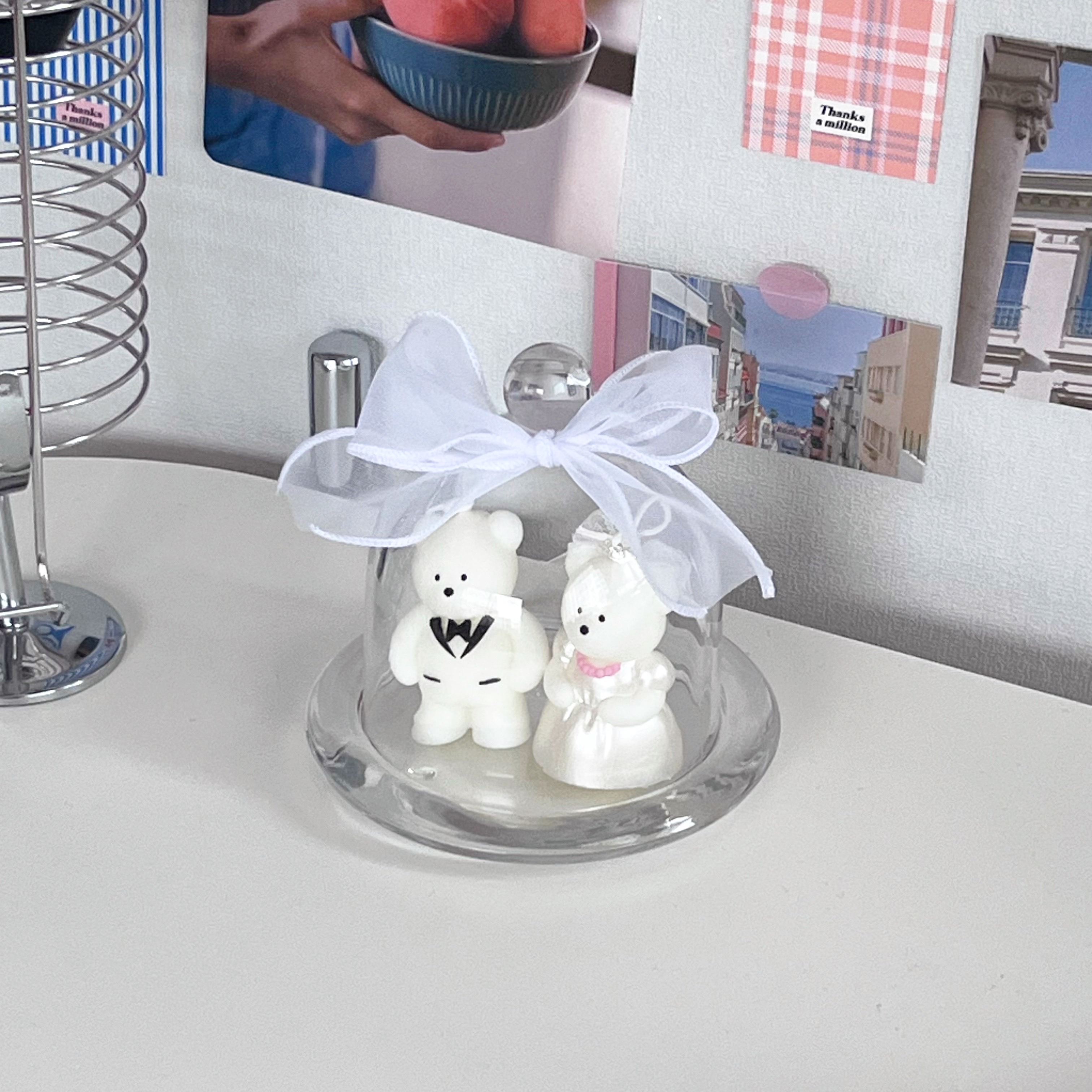 웨딩베어캔들 프로포즈 웨딩촬영 커스텀제작 캔들 소품 결혼기념일 집들이선물 레이지선데이모닝