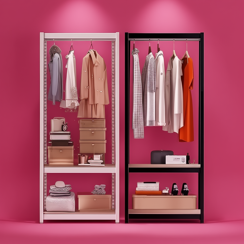 시스템행거 조립식 철제 드레스룸 무볼트 커튼 옷장 홈던트하우스 10004001950 3단행거봉1개