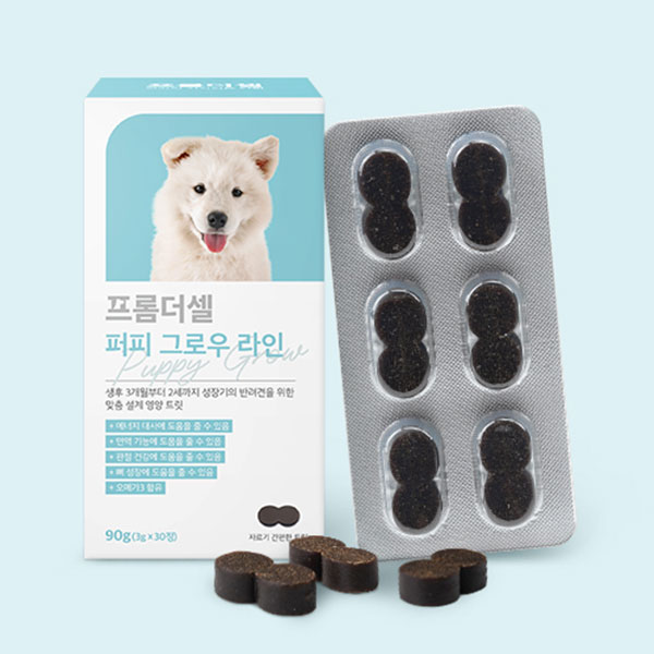 프롬더셀 강아지 성장기 종합 영양제 관절 면역 칼슘 종합비타민 30정