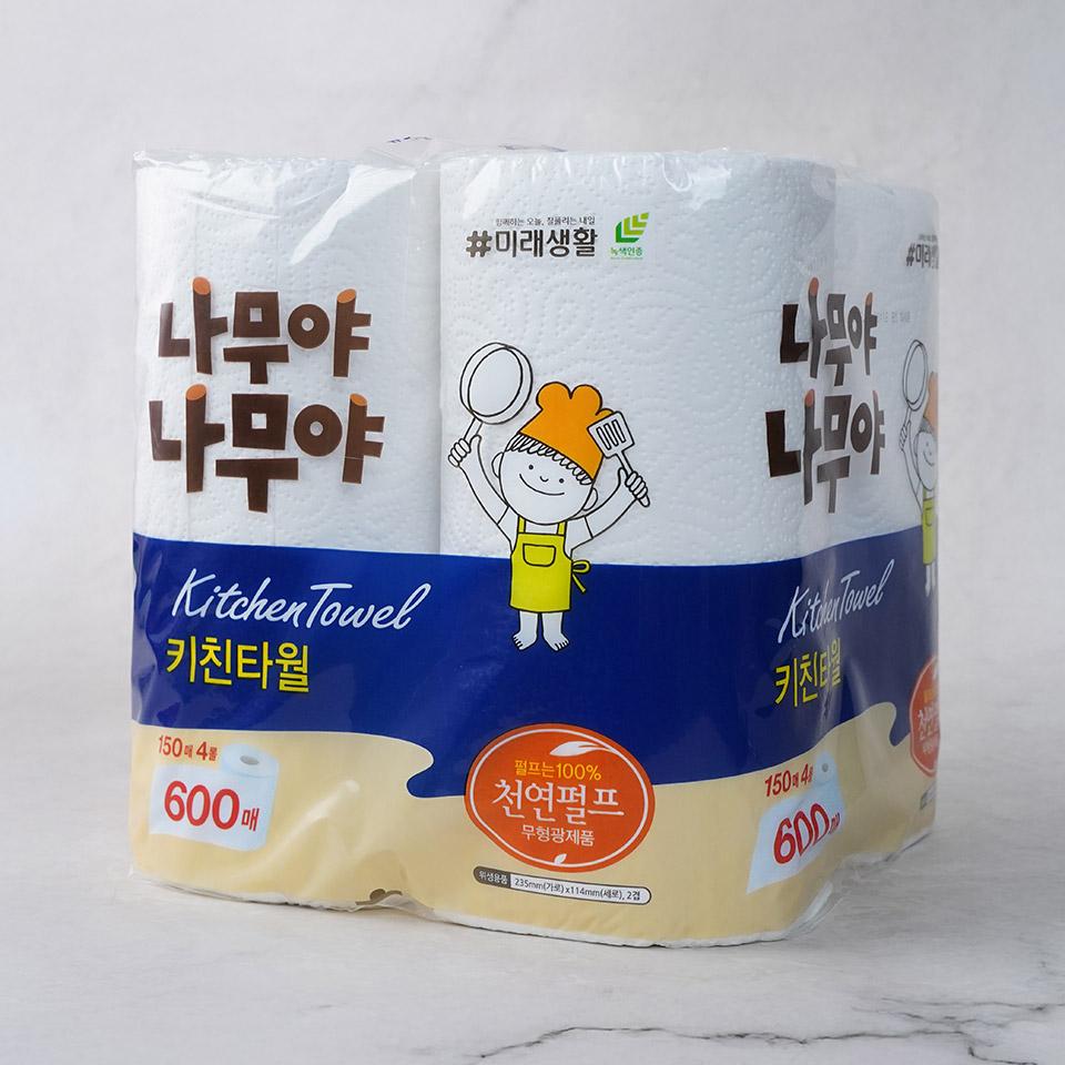 메가마트 미래생활 나무야나무야 키친타올 150매x4롤 - 상세 이미지 2