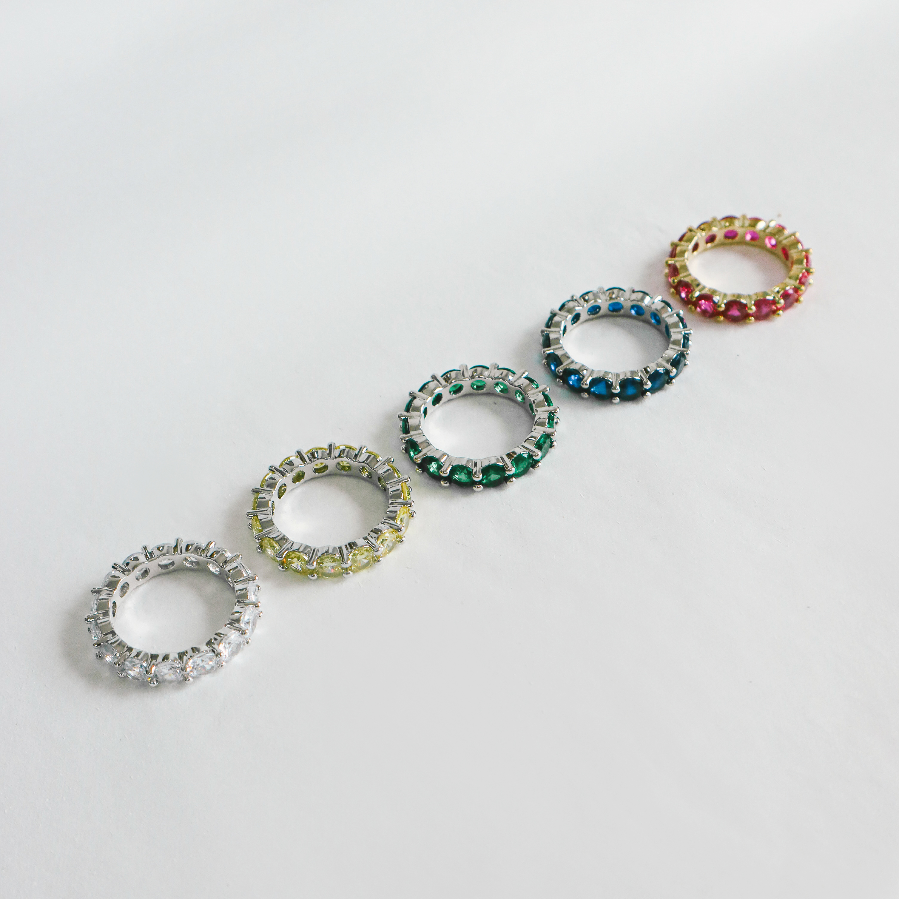 가이드링 4mm 컬러 큐빅 테니스 반지 - 상세 이미지 3