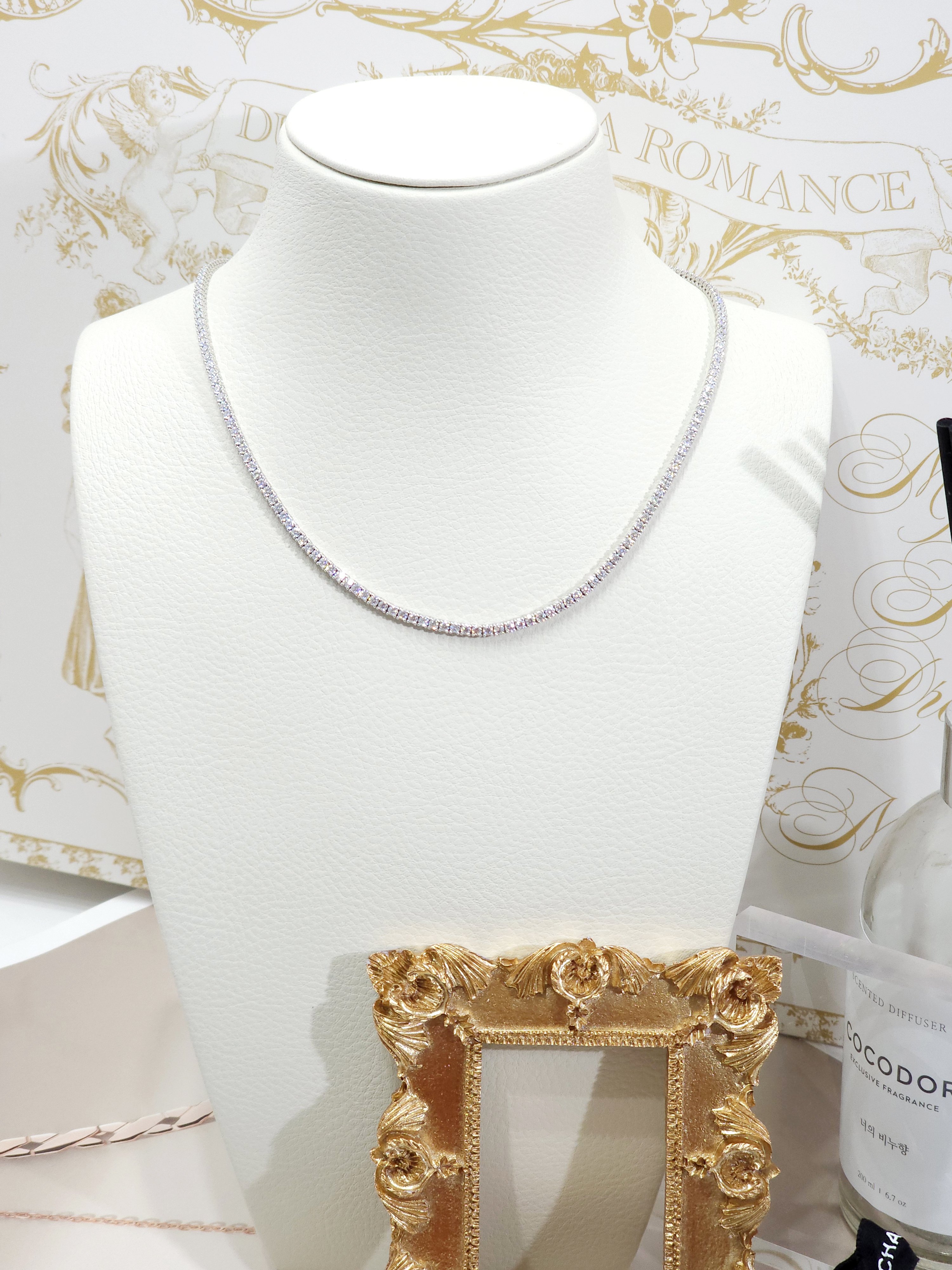 랩다이아 테니스목걸이 2mm 고퀄리티 랩다이아몬드14k 18k - 상세 이미지 4