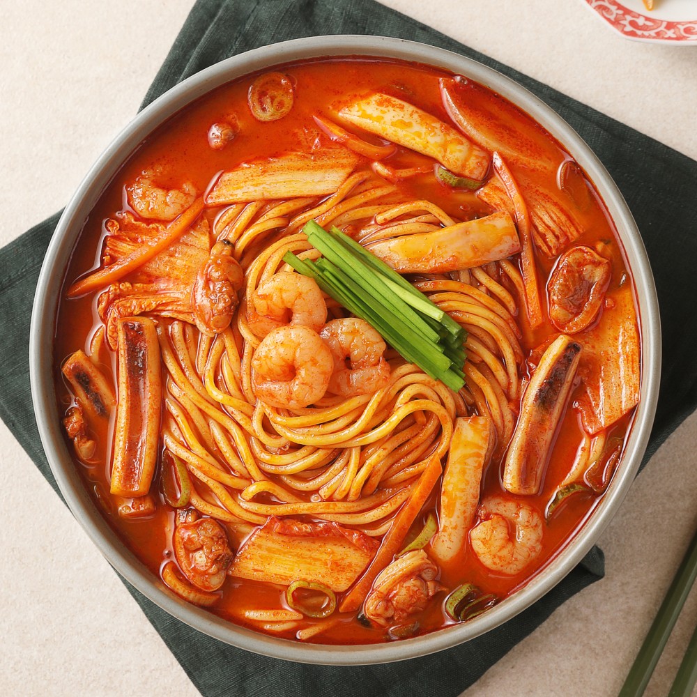 [푸딩팩토리] 푸딩프렙 해물짬뽕 390g 해물 채소 소스 면까지 완벽 원팩 밀키트 - 상세 이미지 4