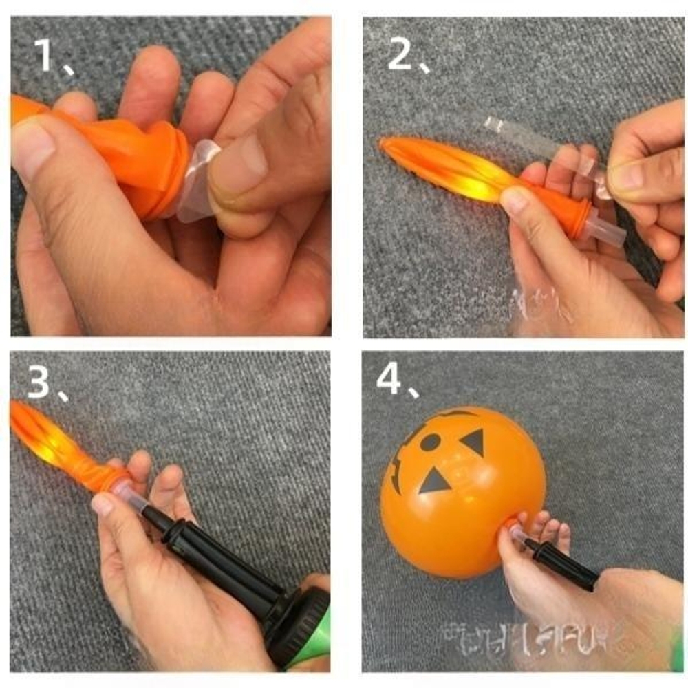 할로윈 호박등 LED 잭오랜턴 10pcs 소품 데코 용품 세트 풍선 호박통 조명 장식 - 상세 이미지 4