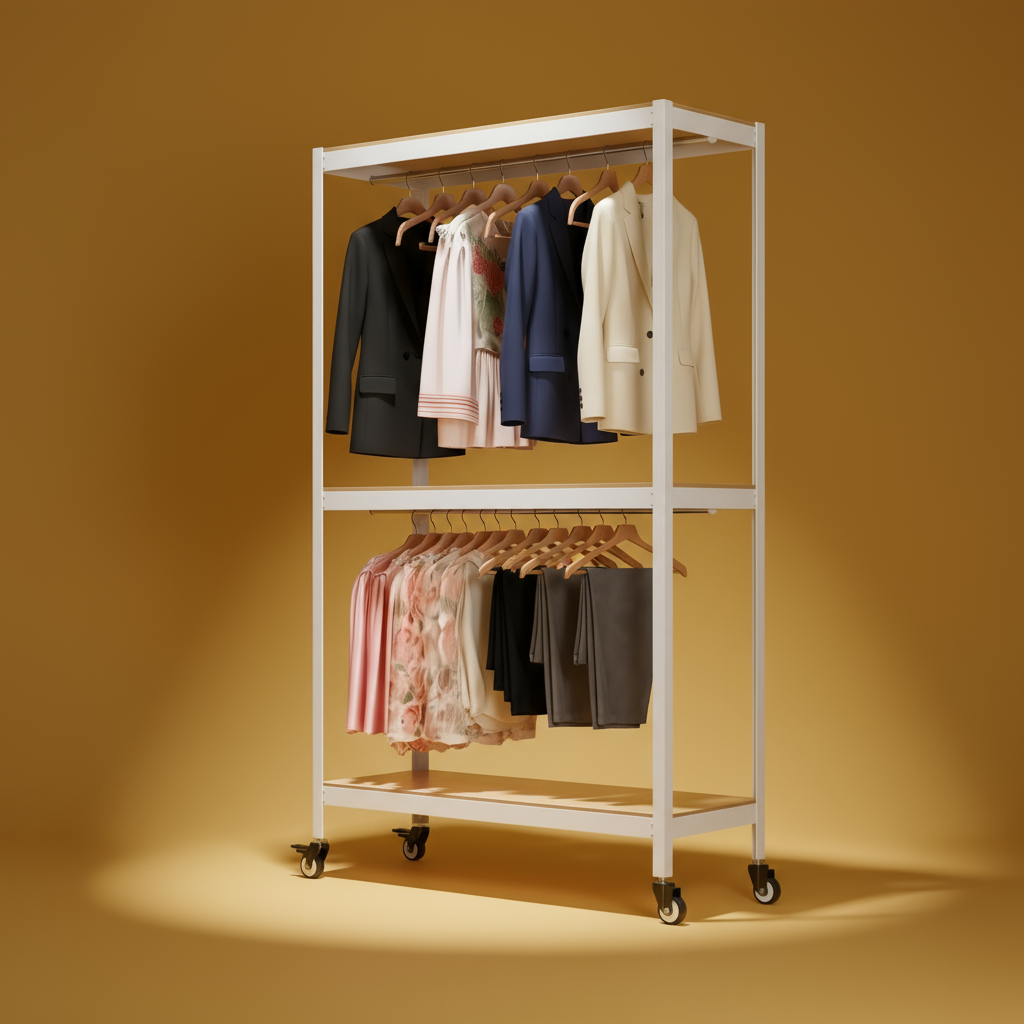 시스템행거 옷장 커튼 조립식 드레스룸 행거 홈던트하우스 10006001500 3단 행거봉2개