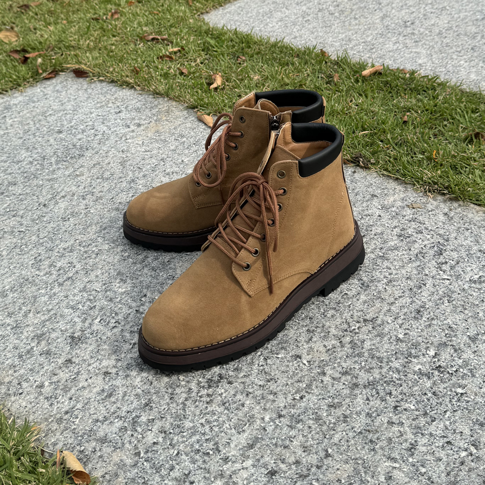 7cm 남성 키높이 스웨이드 워커 편안한 데일리 부츠
