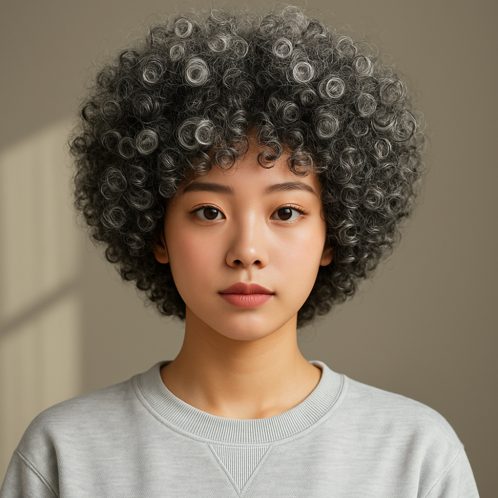 할머니가발 노인가발 흰머리 백발 뽀글이 쪽진머리 파마머리 촌캉스 이미지 8