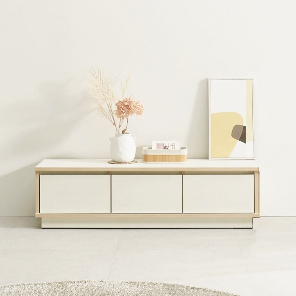 로아 75인치 티비서랍장 안방 tv장 낮은 거실장 1200x400x332mm, 아이보리