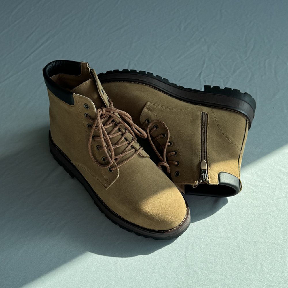 7cm 남성 키높이 스웨이드 워커 편안한 데일리 부츠