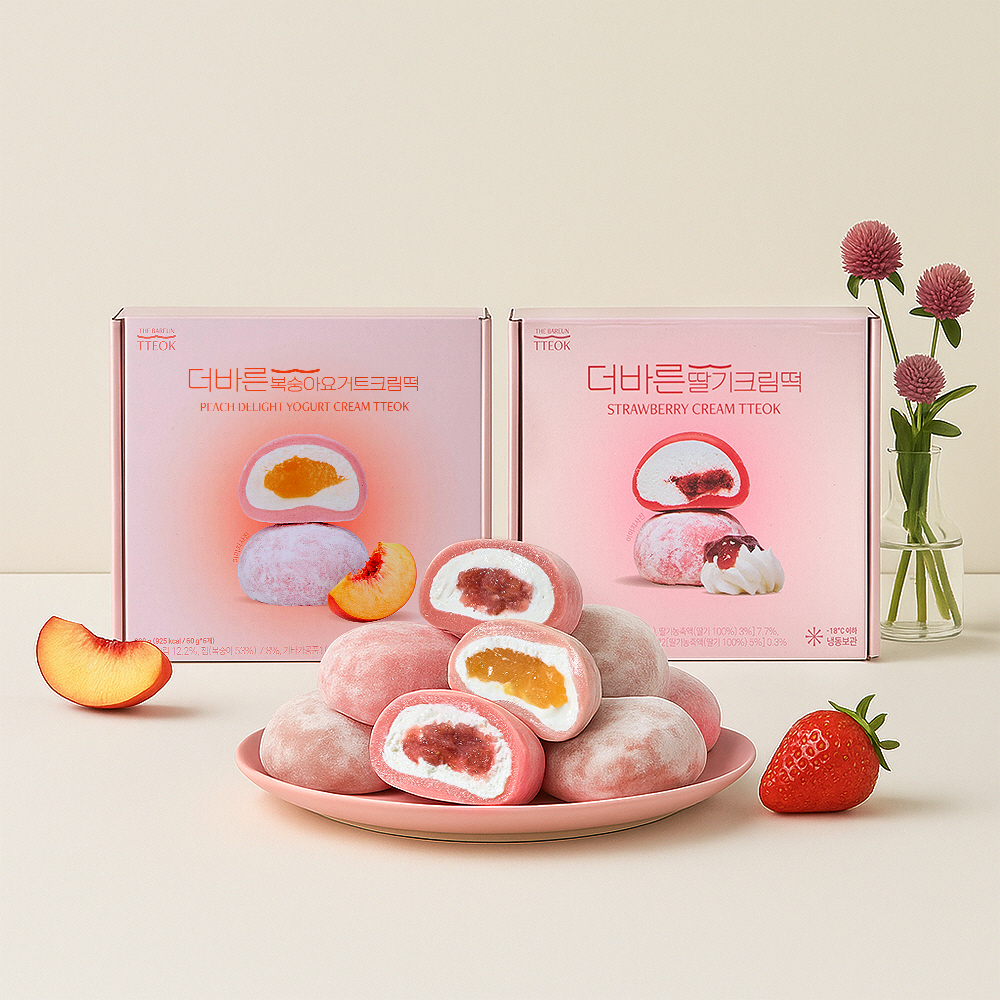[더바른떡] 프리미엄 꾸덕 크림떡 4종 떡 선물세트 개별포장(+쇼핑백제공) - 상세 이미지 2