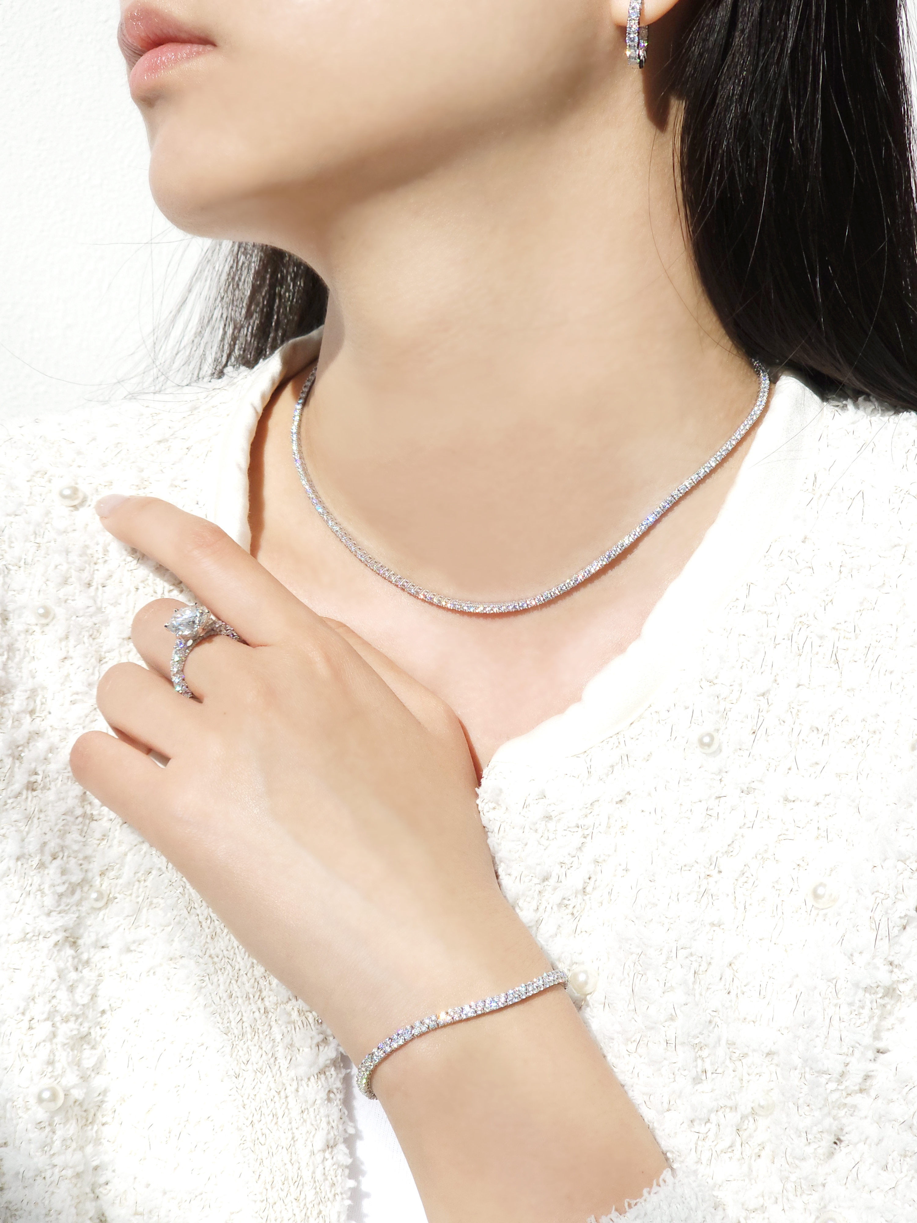 랩다이아 테니스목걸이 2mm 고퀄리티 랩다이아몬드14k 18k - 상세 이미지 3