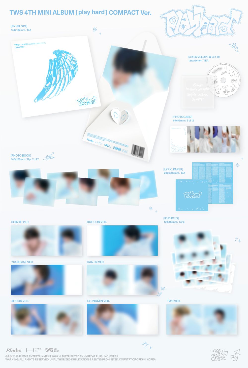 TWS (투어스) 4th Mini Album play hard COMPACT Ver 세트 - 상세 이미지 2
