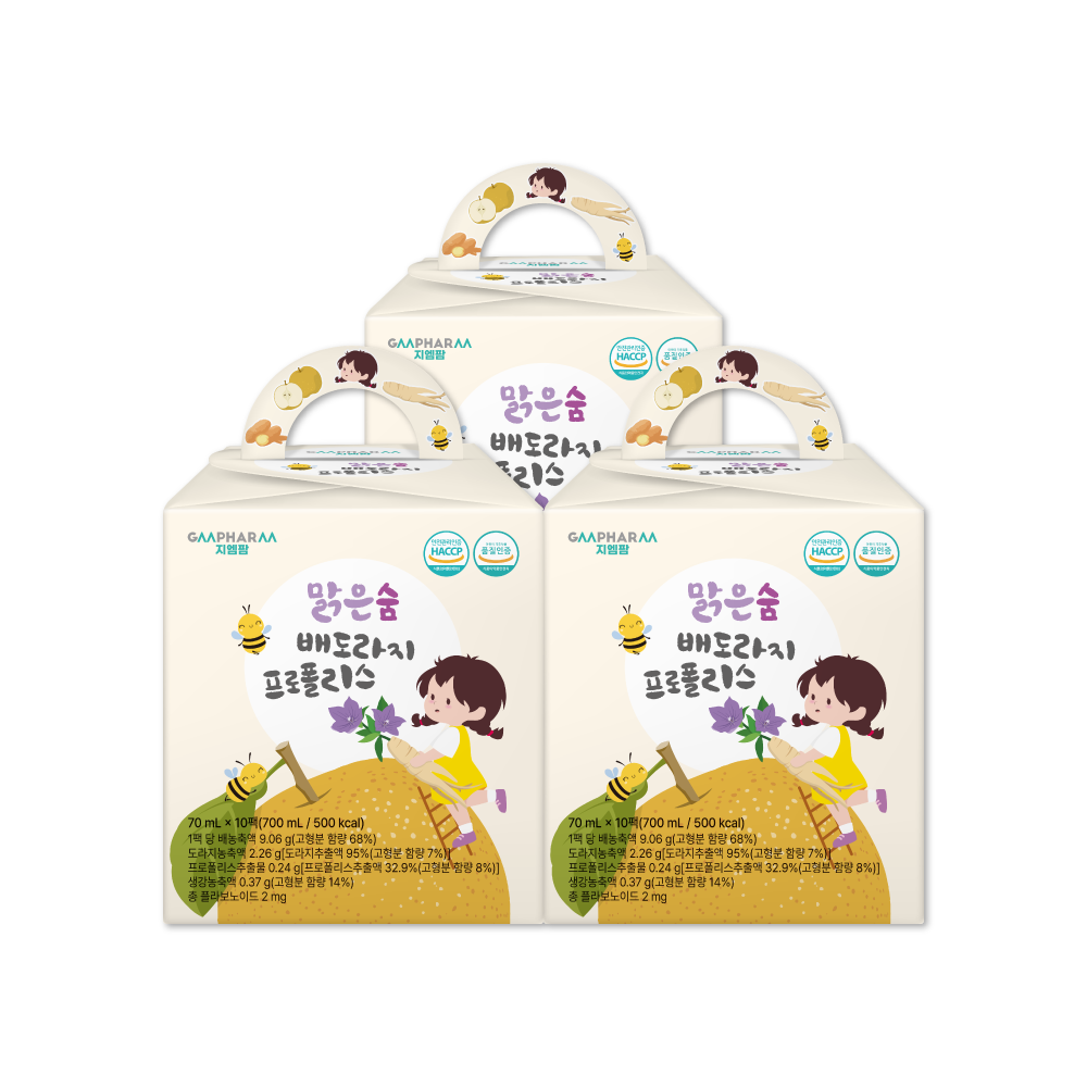 지엠팜 맑은숨 배 도라지 즙 프로폴리스 30포