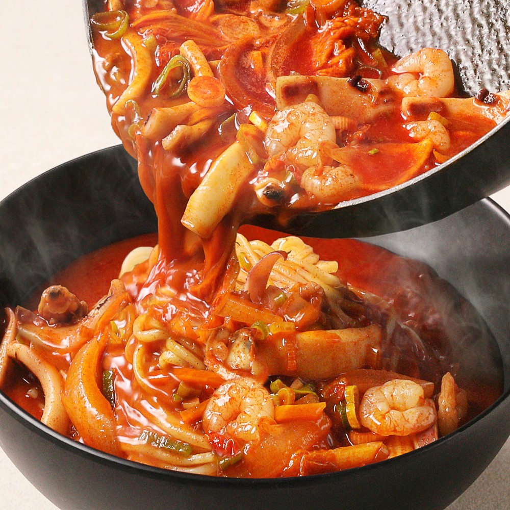 [푸딩팩토리] 푸딩프렙 해물짬뽕 390g 해물 채소 소스 면까지 완벽 원팩 밀키트 - 상세 이미지 2