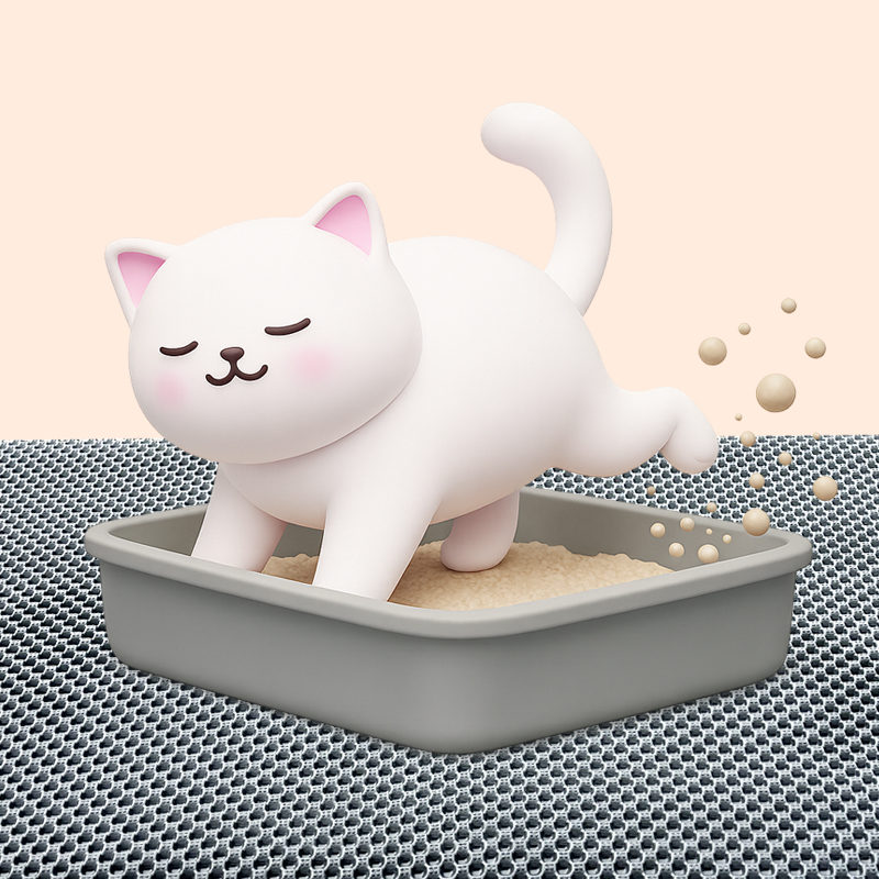 더존 엠보싱 고양이 매트 모래 사막화방지 그레이 65x60cm - 상품 이미지
