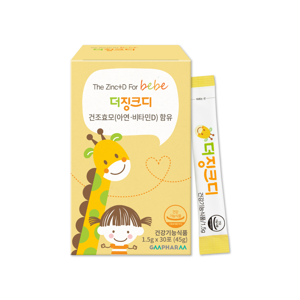 지엠팜 더징크디 아기 어린이 아연 비타민D 유아 키즈 면역력 영양제 30포, 1개