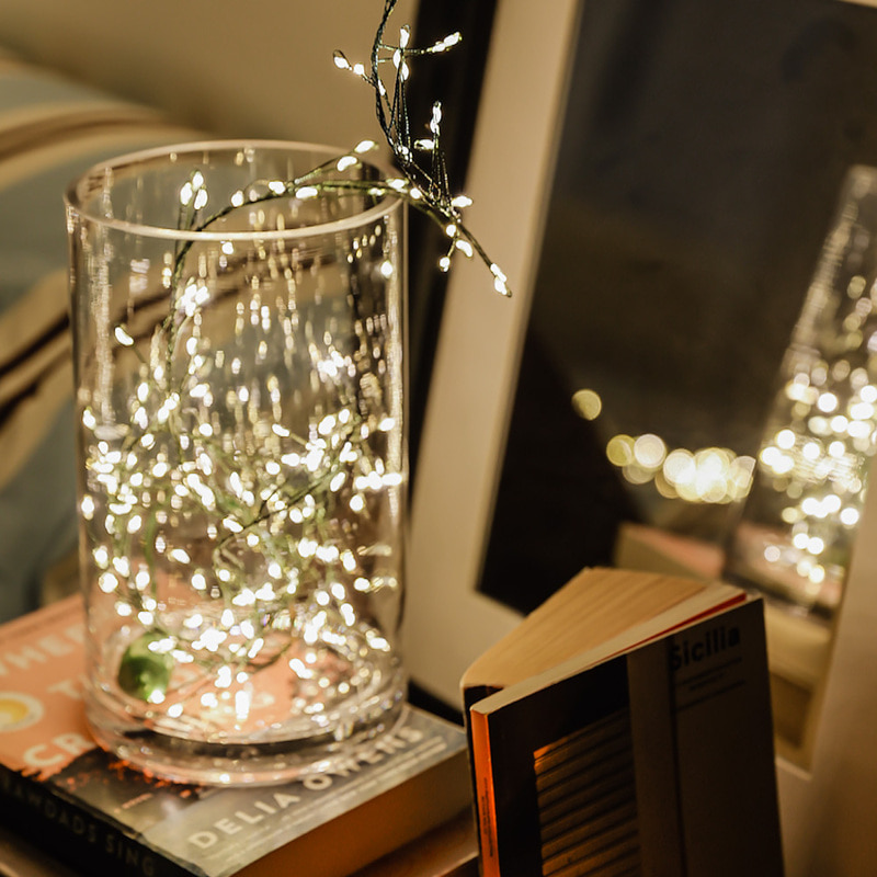 윈터스케치 크리스마스 트리 LED 5배 촘촘한 지네 전구 줄조명 전구색 클러스터 1000구