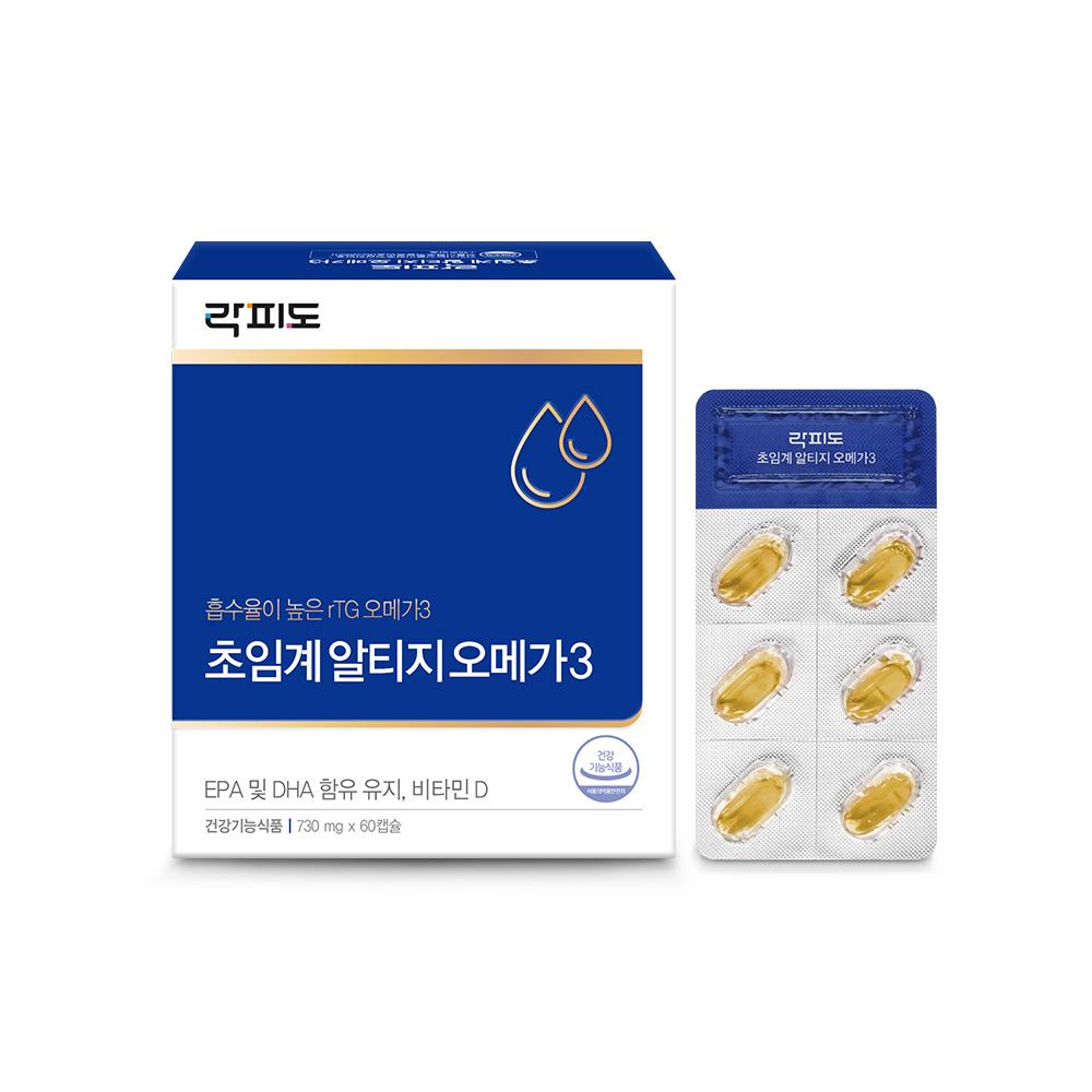 락피도 초임계 알티지 오메가3 · 비타민D 함유 60캡슐, 1개 - 상품 이미지