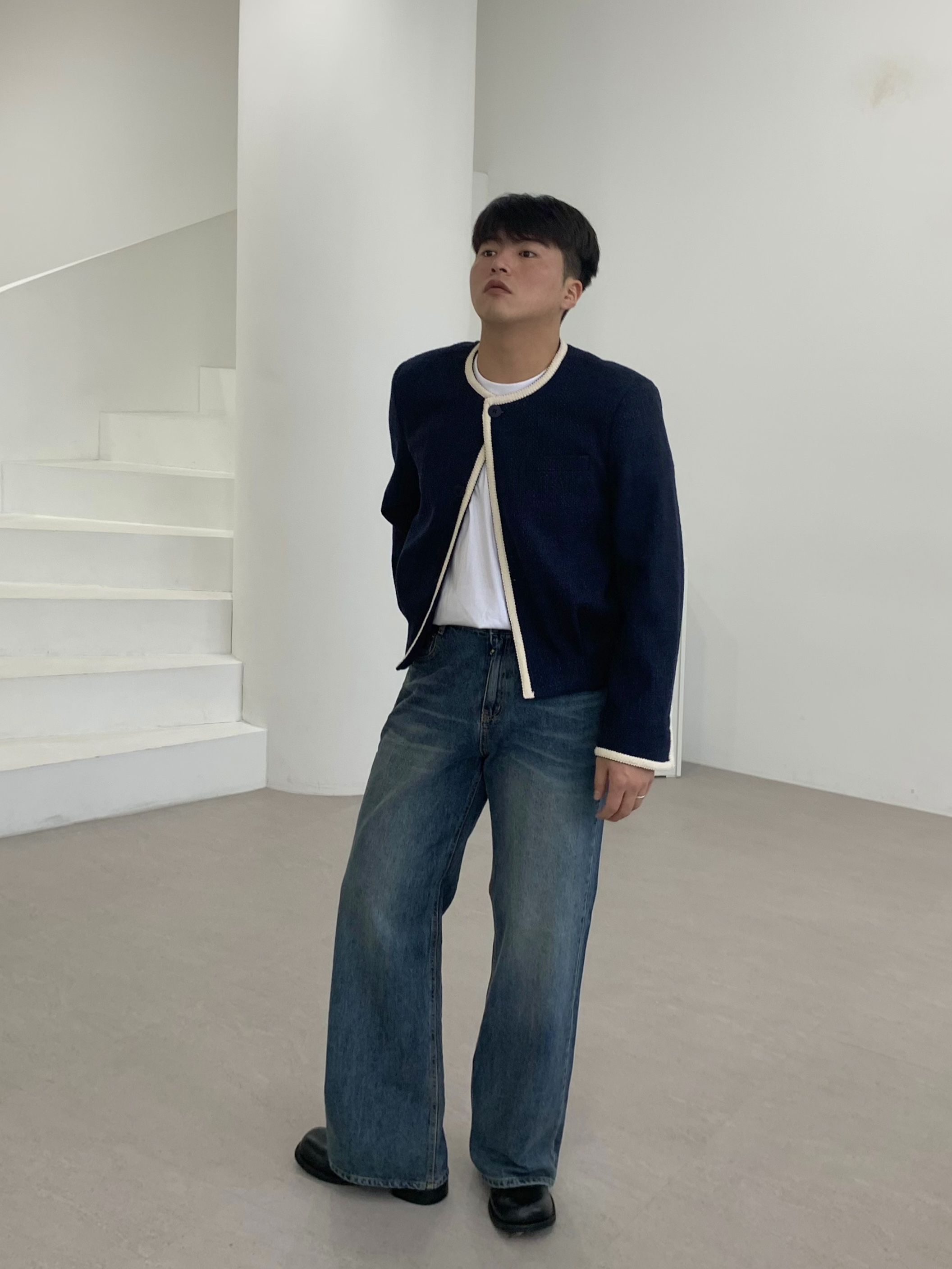 남자부츠컷청바지 플레어진 진청바지 데님진 - 상세 이미지 5