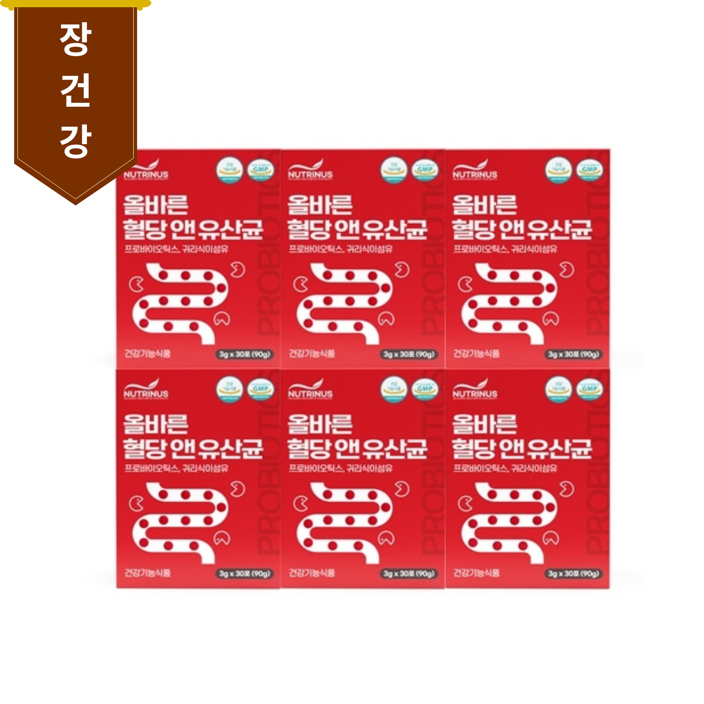 뉴트리너스 올바른 혈당 앤 유산균 x 30포 x 6박스 세트 - 메인 이미지