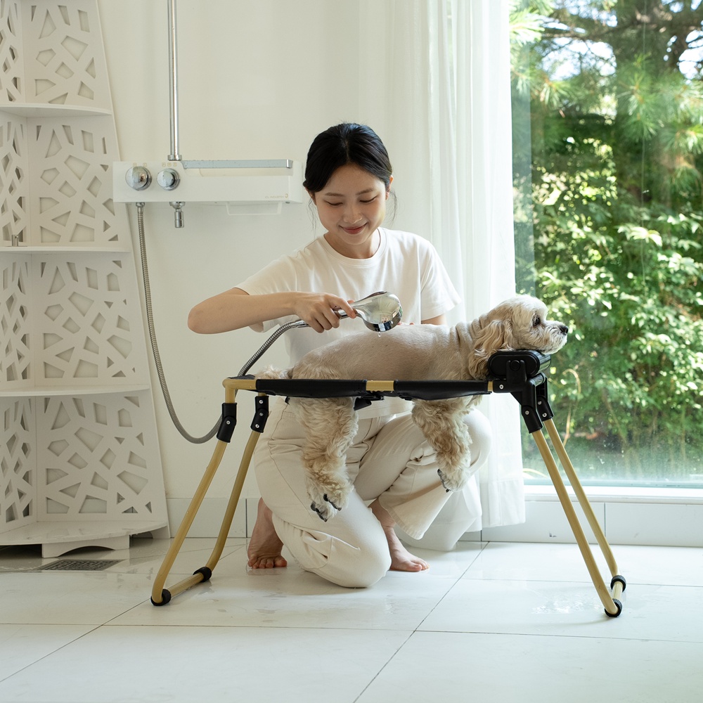 [소형]다리 아픈 반려동물도 편한 강아지 고양이 목욕 미용기구 펫그룸 소형세트(해먹포함) 이미지 3