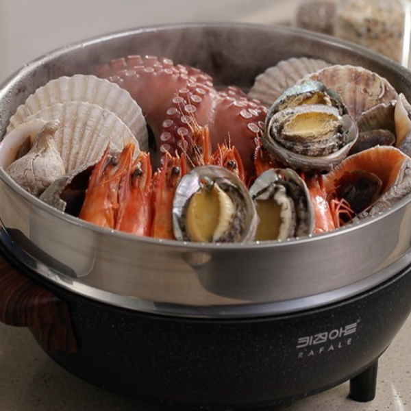 키친아트 전기 냄비 가마솥 2단 찜기 대용량 통주물 온도조절 - 상품 이미지