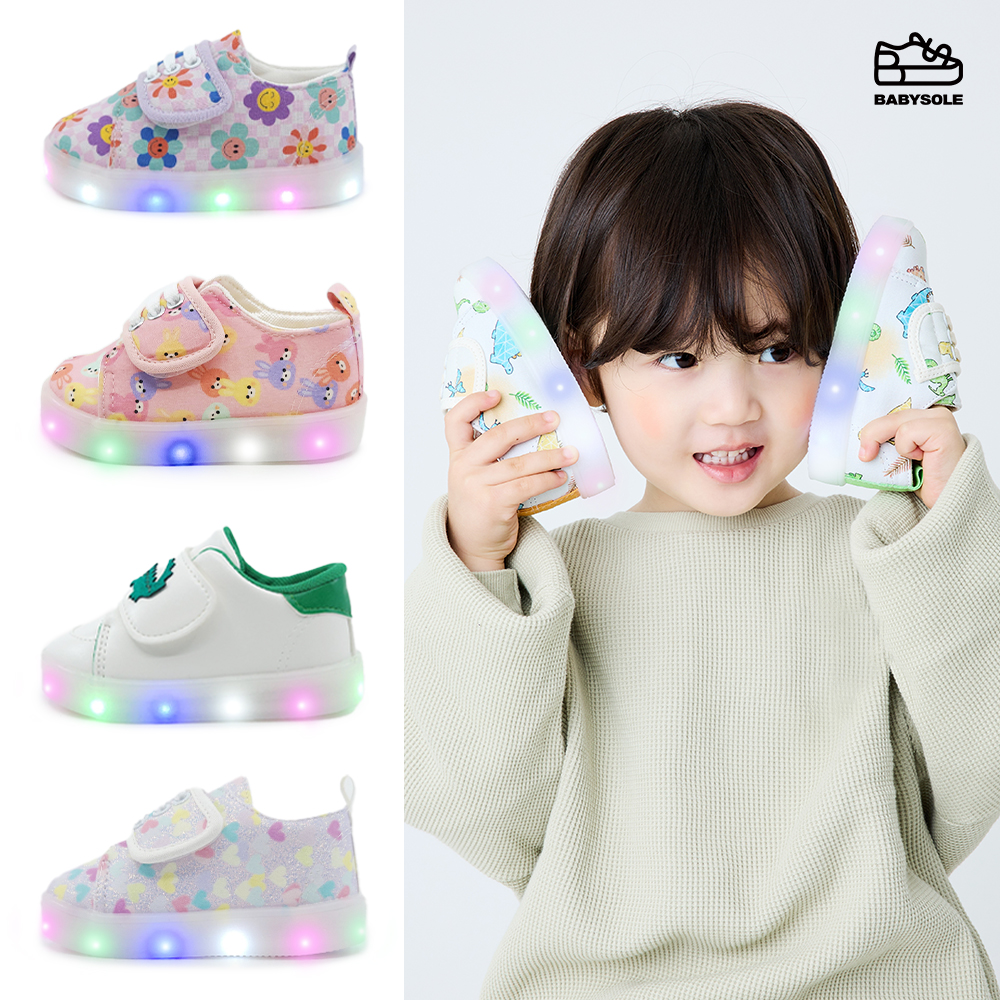 베이비솔 아기신발 유아 신발 키즈 운동화 여아 남아 슬립온 LED