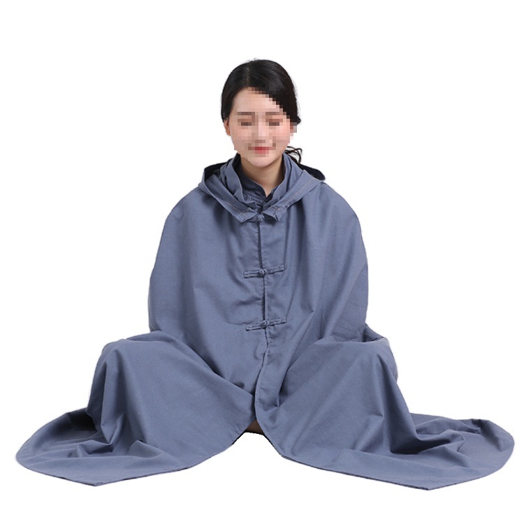 할로윈 마법사 의상 후드 모자 분장 중세 마녀 파티 코스튬 코스프레 세트 회색 120CM - 상세 이미지 2