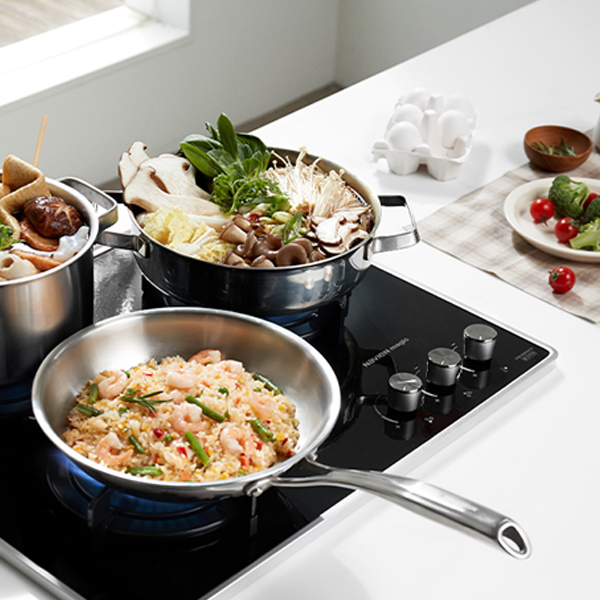 3구 빌트인 매립형 가스 쿡탑 레인지 GRAB300K 전기코드식 560x440 LPG