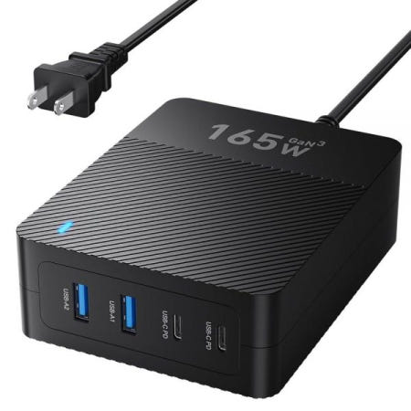 [해외]RYND 2025 최신 USB C 고속 충전기 165W GaN 4포트 충전 스테이션 허브 블록 큐브 듀얼 타입 포트가 있는 벽 패드/폰 17 16 15 14 13 12 프로