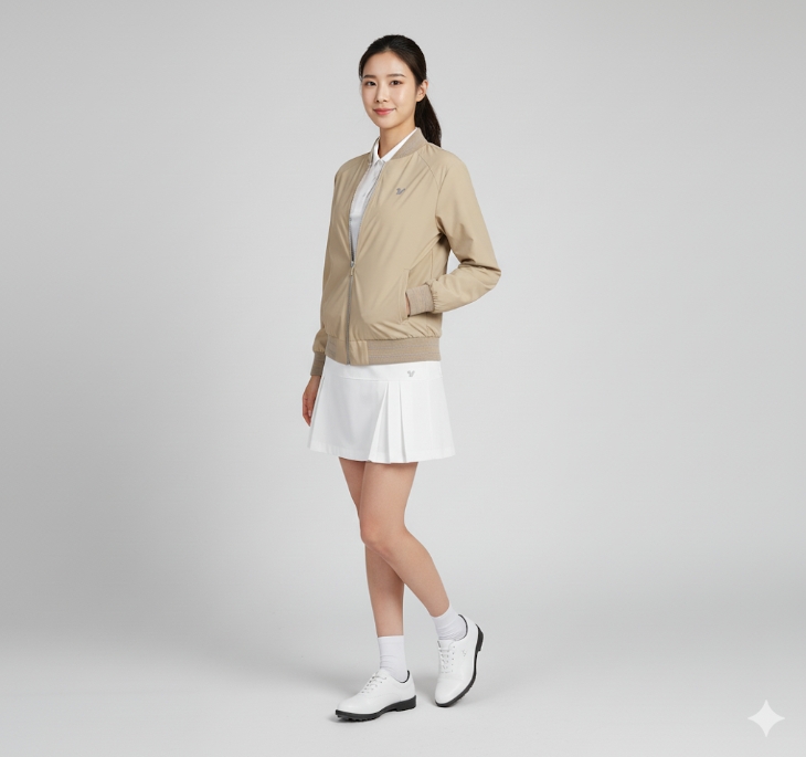 볼빅골프 여성 가을 스타일리시한 필드룩 골프웨어 골프점퍼 스윙자켓 - 상세 이미지 2
